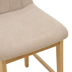 Σκαμπό μπαρ Dalby sonoma rubberwood και μπεζ ύφασμα 50x45x102,5εκ