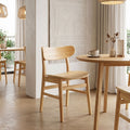 Καρέκλα Lumnia rubberwood σε φυσική απόχρωση 46x50x76εκ