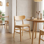 Καρέκλα Lumnia rubberwood σε φυσική απόχρωση 46x50x76εκ