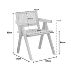 Πολυθρόνα Winslow rubberwood-rattan σε φυσική απόχρωση 51x54x80εκ