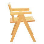 Πολυθρόνα Winslow rubberwood-rattan σε φυσική απόχρωση 51x54x80εκ