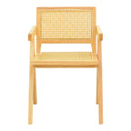 Πολυθρόνα Winslow rubberwood-rattan σε φυσική απόχρωση 51x54x80εκ