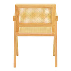 Πολυθρόνα Winslow rubberwood-rattan σε φυσική απόχρωση 51x54x80εκ
