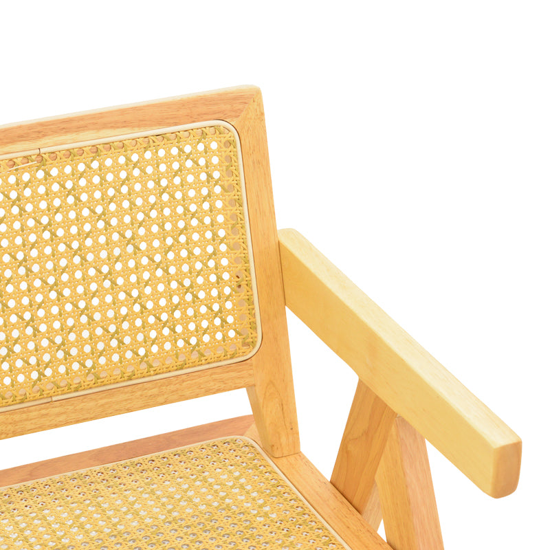 Πολυθρόνα Winslow rubberwood-rattan σε φυσική απόχρωση 51x54x80εκ