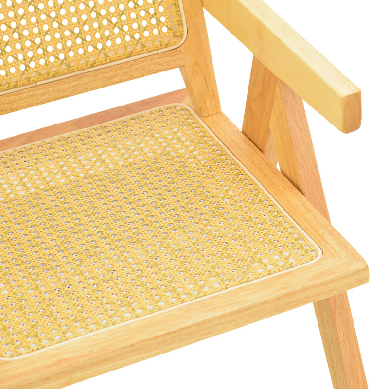 Πολυθρόνα Winslow rubberwood-rattan σε φυσική απόχρωση 51x54x80εκ