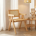 Πολυθρόνα Winslow rubberwood-rattan σε φυσική απόχρωση 51x54x80εκ