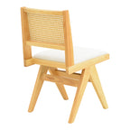 Καρέκλα Winslow rubberwood σε φυσική απόχρωση-ύφασμα λευκό 46x58x80εκ
