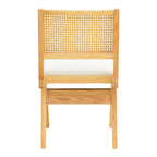 Καρέκλα Winslow rubberwood σε φυσική απόχρωση-ύφασμα λευκό 46x58x80εκ