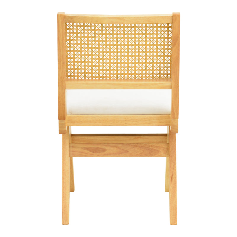 Καρέκλα Winslow rubberwood σε φυσική απόχρωση-ύφασμα λευκό 46x58x80εκ