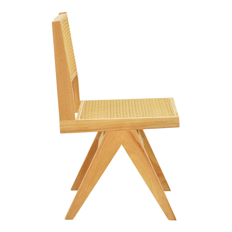 Καρέκλα Winslow rubberwood-rattan σε φυσική απόχρωση 46x58x80εκ