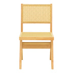 Καρέκλα Winslow rubberwood-rattan σε φυσική απόχρωση 46x58x80εκ