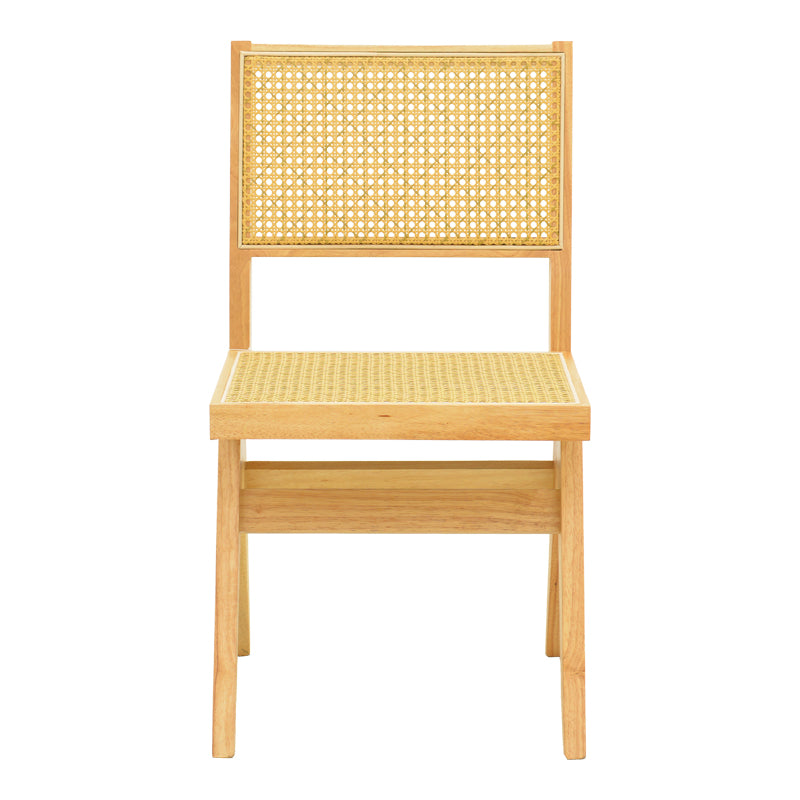 Καρέκλα Winslow rubberwood-rattan σε φυσική απόχρωση 46x58x80εκ
