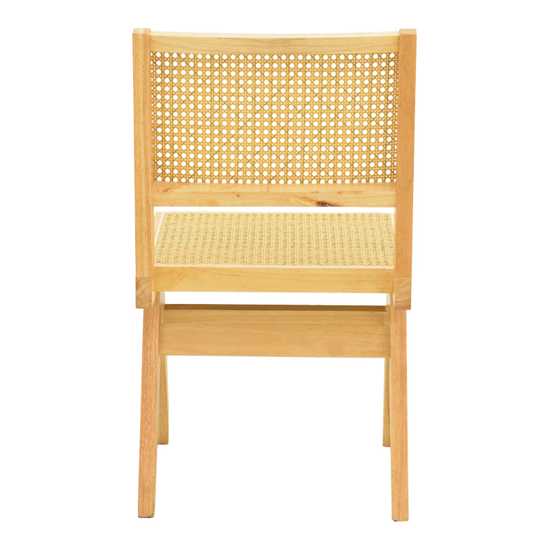 Καρέκλα Winslow rubberwood-rattan σε φυσική απόχρωση 46x58x80εκ