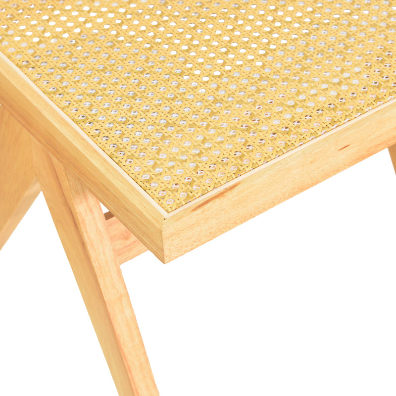 Καρέκλα Winslow rubberwood-rattan σε φυσική απόχρωση 46x58x80εκ