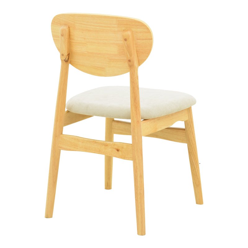 Καρέκλα Cardith rubberwood-plywood σε φυσική απόχρωση-ύφασμα γκρι-μπεζ 48x51x78εκ