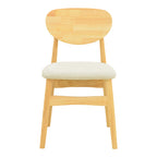 Καρέκλα Cardith rubberwood-plywood σε φυσική απόχρωση-ύφασμα γκρι-μπεζ 48x51x78εκ