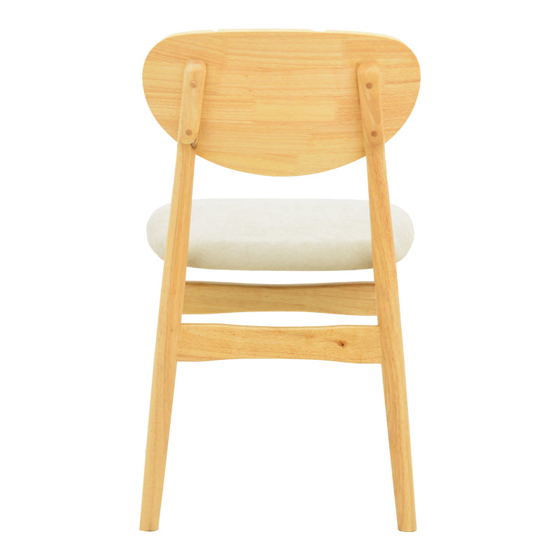 Καρέκλα Cardith rubberwood-plywood σε φυσική απόχρωση-ύφασμα γκρι-μπεζ 48x51x78εκ