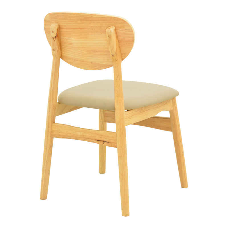 Καρέκλα Cardith rubberwood-plywood σε φυσική απόχρωση-pu μπεζ 48x51x78εκ