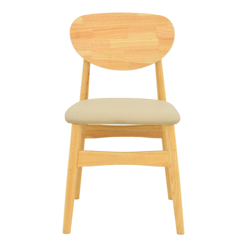 Καρέκλα Cardith rubberwood-plywood σε φυσική απόχρωση-pu μπεζ 48x51x78εκ