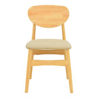 Καρέκλα Cardith rubberwood-plywood σε φυσική απόχρωση-pu μπεζ 48x51x78εκ
