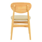 Καρέκλα Cardith rubberwood-plywood σε φυσική απόχρωση-pu μπεζ 48x51x78εκ