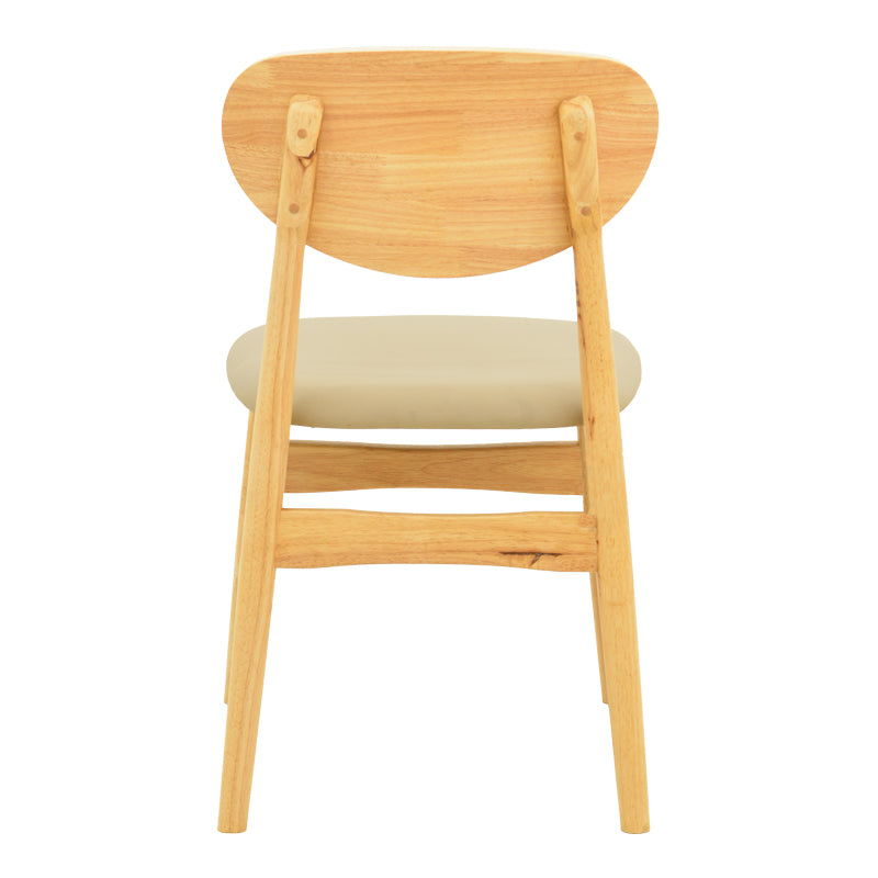 Καρέκλα Cardith rubberwood-plywood σε φυσική απόχρωση-pu μπεζ 48x51x78εκ