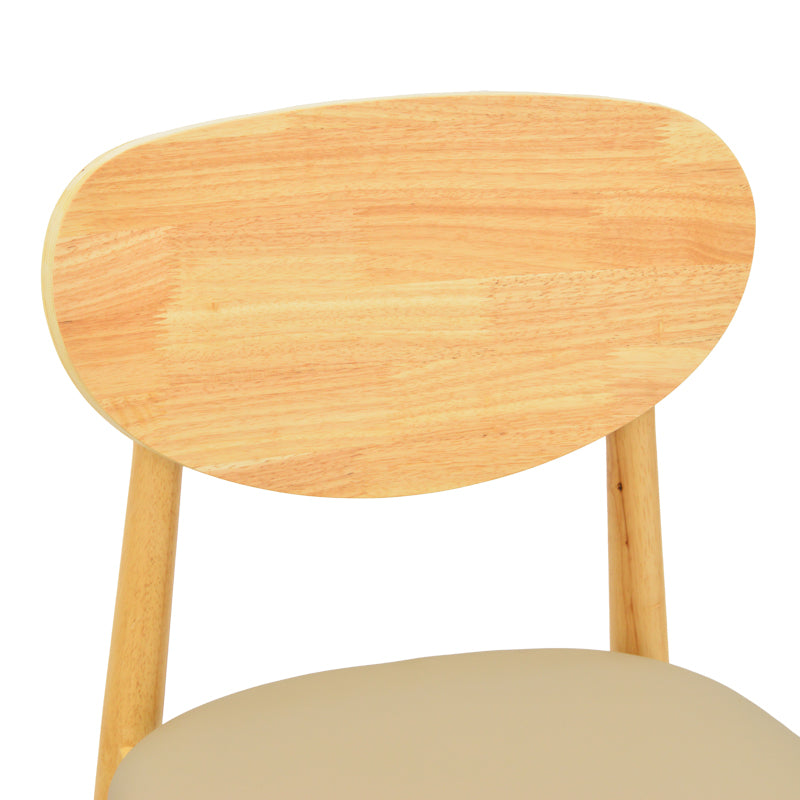 Καρέκλα Cardith rubberwood-plywood σε φυσική απόχρωση-pu μπεζ 48x51x78εκ