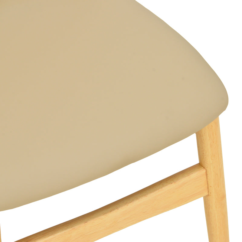 Καρέκλα Cardith rubberwood-plywood σε φυσική απόχρωση-pu μπεζ 48x51x78εκ