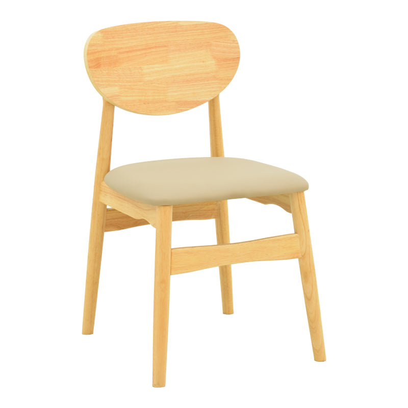 Καρέκλα Cardith rubberwood-plywood σε φυσική απόχρωση-pu μπεζ 48x51x78εκ