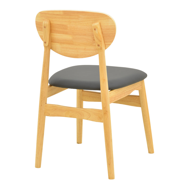 Καρέκλα Cardith rubberwood-plywood σε φυσική απόχρωση-pu μαύρο 48x51x78εκ