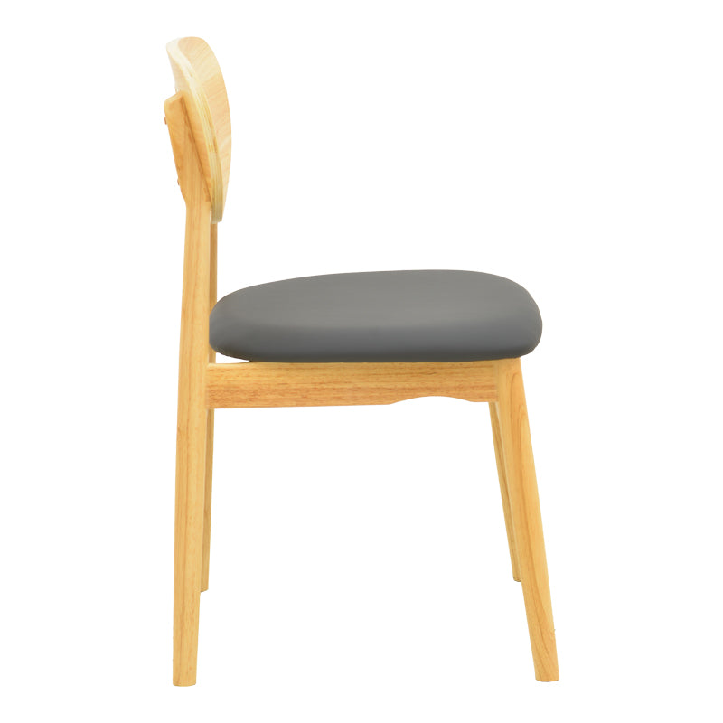 Καρέκλα Cardith rubberwood-plywood σε φυσική απόχρωση-pu μαύρο 48x51x78εκ