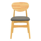 Καρέκλα Cardith rubberwood-plywood σε φυσική απόχρωση-pu μαύρο 48x51x78εκ