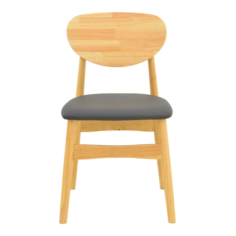 Καρέκλα Cardith rubberwood-plywood σε φυσική απόχρωση-pu μαύρο 48x51x78εκ