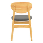 Καρέκλα Cardith rubberwood-plywood σε φυσική απόχρωση-pu μαύρο 48x51x78εκ