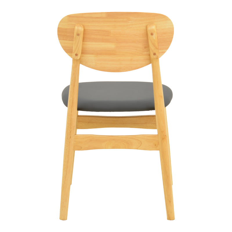 Καρέκλα Cardith rubberwood-plywood σε φυσική απόχρωση-pu μαύρο 48x51x78εκ