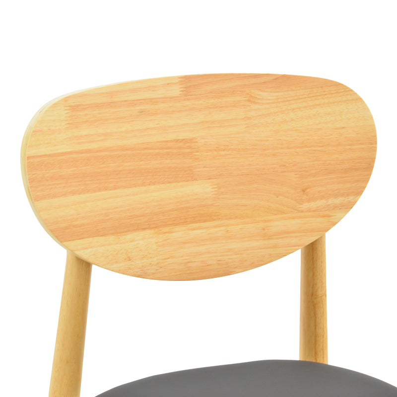 Καρέκλα Cardith rubberwood-plywood σε φυσική απόχρωση-pu μαύρο 48x51x78εκ