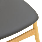 Καρέκλα Cardith rubberwood-plywood σε φυσική απόχρωση-pu μαύρο 48x51x78εκ