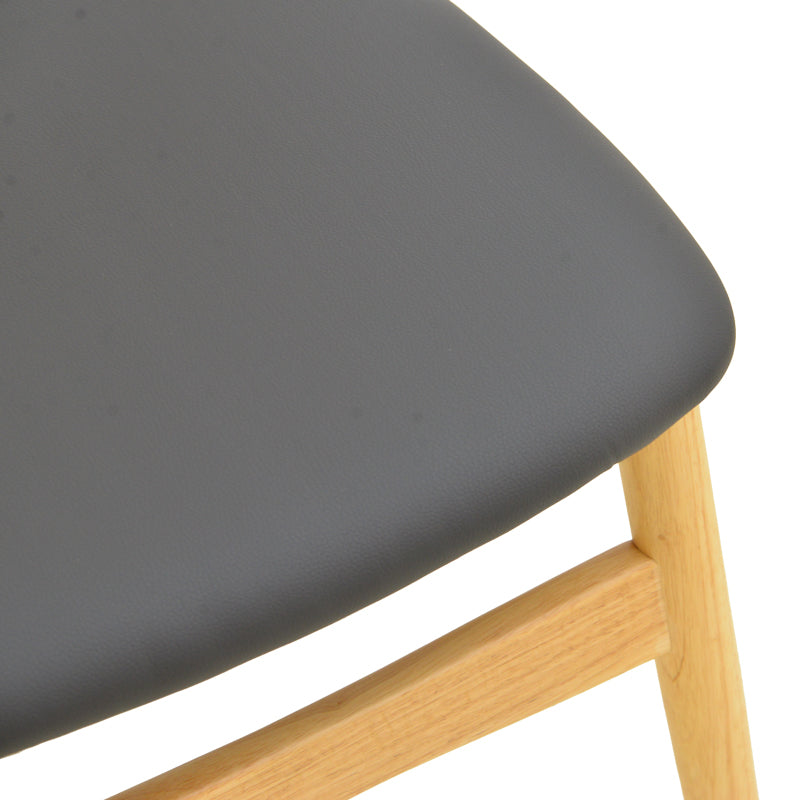 Καρέκλα Cardith rubberwood-plywood σε φυσική απόχρωση-pu μαύρο 48x51x78εκ