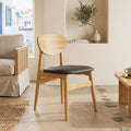 Καρέκλα Cardith rubberwood-plywood σε φυσική απόχρωση-pu μαύρο 48x51x78εκ