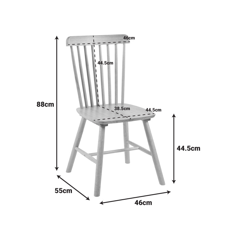 Καρέκλα Bristol rubberwood σε μαύρη απόχρωση 45x51x86εκ