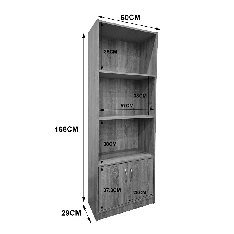 Βιβλιοθήκη Tekaro σε sonoma απόχρωση 60x29x166εκ