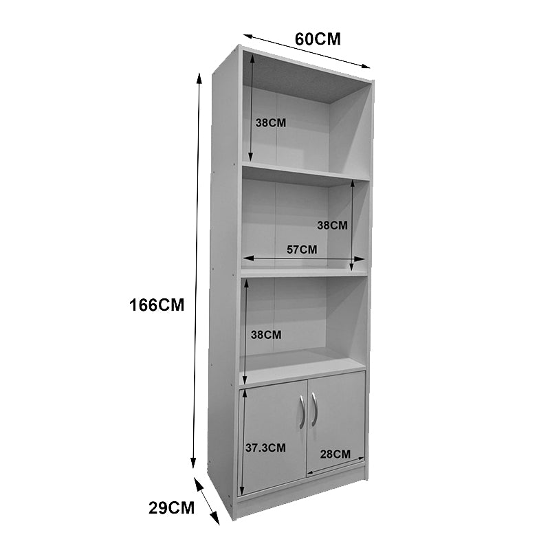 Βιβλιοθήκη Tekaro σε λευκή απόχρωση 60x29x166εκ