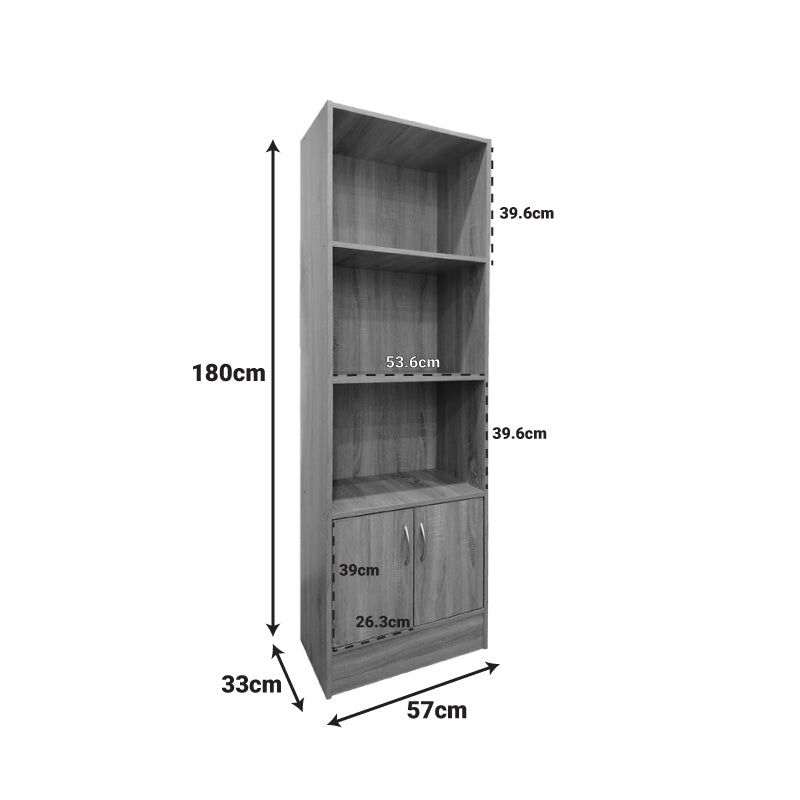 Βιβλιοθήκη Tekaro σε sonoma απόχρωση 57x33x180εκ