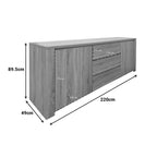 Μπουφές Kalya σε sonoma απόχρωση 220x49x89.5εκ