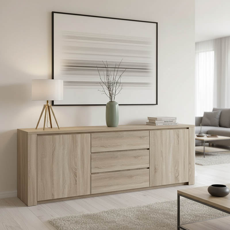 Μπουφές Kalya σε sonoma απόχρωση 220x49x89.5εκ