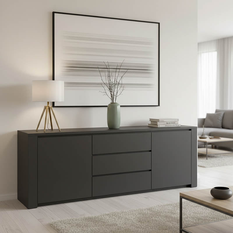 Μπουφές Kalya σε ανθρακί απόχρωση 220x49x89.5εκ