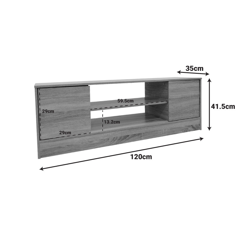 Έπιπλο τηλεόρασης Sasa σε oak-ανθρακί απόχρωση 120x35x41.5εκ