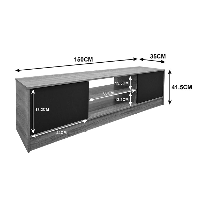Έπιπλο τηλεόρασης Sasa σε oak-ανθρακί απόχρωση 150x35x41.5εκ