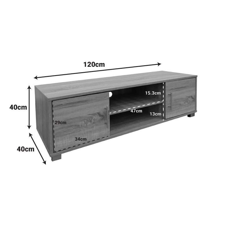 Έπιπλο τηλεόρασης Serank σε oak-ανθρακί απόχρωση 120x40x40εκ