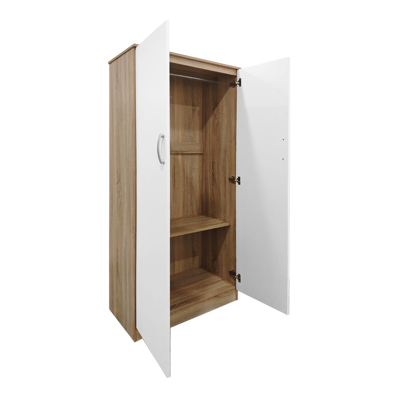 Ντουλάπα δίφυλλη Athos σε sonoma-λευκή απόχρωση 80x42x180εκ